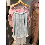 Sage green pleated dress