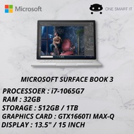 Microsoft Surface Book 3 13"/15" Multi-Touch I7-1065G7 32GD4 512SSD GTX1660TI MAX-Q WIN10
