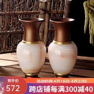 BW-8💚7BEST Lotus Natural White Jade Buddha Worship Vase Copper Buddha Hall Vase Vase Ornaments Water Filter Bottle Tribu