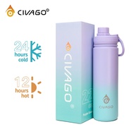 CIVAGO Wide Mouth With Spout Lid Vacuum Insulated Tumbler - Purple Green (22oz)