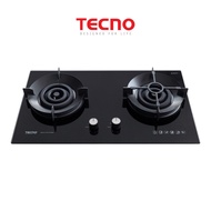 Tecno T278TGTRSV 2-Burner Tempered Glass Hob with True Triple Ring Burners