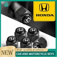 xps 4 Pieces Anti-theft For Honda Accord CRV Jazz Beat Civic City EX5 RS150 Odyssey Crosstour Zinc Alloy Car Tire Accessories Valve Stems Caps With One Wrench Keychain