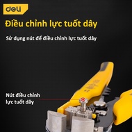 Kìm Tuốt Dây Điện Bấm Cos Đa Năng Deli - Chất Liệu Thép Cao Cấp Điều Chỉnh Lực Tuốt Dây Dễ Dàng - Dl