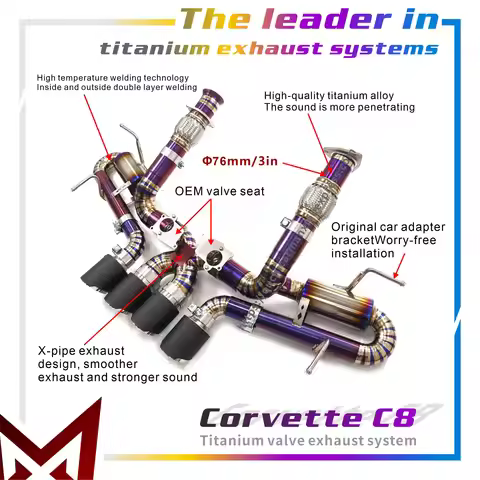 MANX Exhaust Catback for Corvette C8 Z06 5.5L V8 Ti Continuous surprises Increase pipe diameter Hand