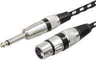 Microphone Cable XLR Female to 1/4" TS Cables, Nylon Braided 6.35mm (1/4 Inch) TS to XLR Cable (XLR 