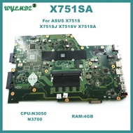 ,,,,,, ASUS Notebook Motherboard X751SA For X751S With N3050 N3700CPU 4GB-RAM 100%