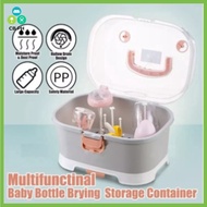 cb.ph Baby Bottle Drying Rack with Cover Storage Box Baby Dinnerware Organizer for Outdoor