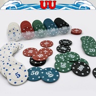100 Pcs Professional Numbered Poker Chip Number Printed Poker Chips Clear Box Gaming Token Coin