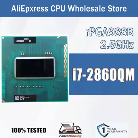 Intel Core i7-2860QM 2.5GHz 4 Core 8 Thread 8M 45W i7 2860QM Computer CPU Processor Server Socket G2