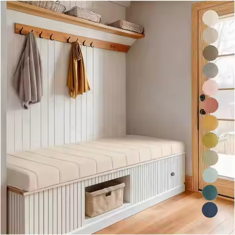 Custom Waterproof Teddy Long Bench Cushion Bay Window Pads Long Mattress Chair Seat Pad Decorative P