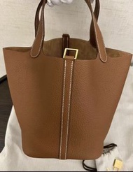 全新 Hermes p22 金棕金扣 picotin 22
