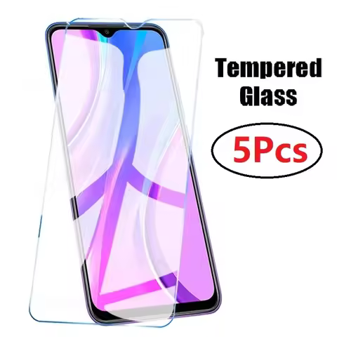5Pcs Tempered Glass For Xiaomi Redmi Note 10 8 7 9s 9 Pro Screen Protector For Poco X3 M3 X3 Pro NFC