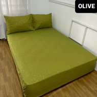 HIJAU Bed sheet POLOS aesthetic moss greenOlive size 200X200 bed SHEET size 160x200 patterned bed sh