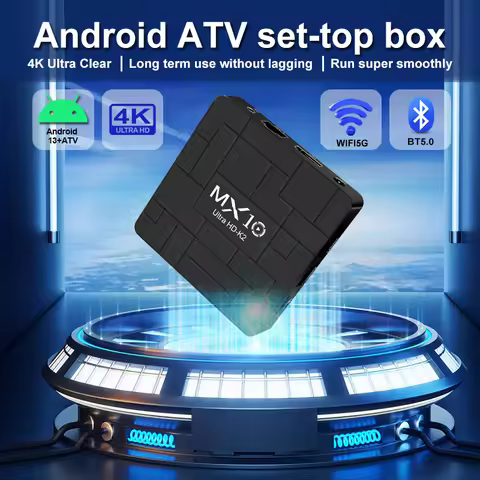 Set-Top TV Box MX10 K2 Android 13 Allwinner H313 Corte-A53 1.5GB RAM 8GB eMMC Flash Wi-Fi 2.4G/5G Sm