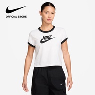 Nike Kaos Wanita Sportswear Short-Sleeve Ringer - White  [IF4073-100]