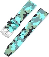 Curved End 20mm Nature Fluorine Rubber Watchband Replace For Rolex Strap New Green Submariner Explor