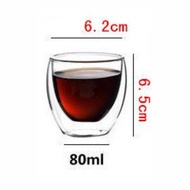 ABS Goose Egg Double Wall Layer Glass coffee cup set  insulated transparent  wholesale TELUR ANGSA  