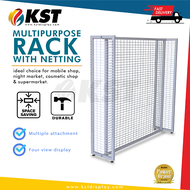 [READY STOCK] Four Way Netting Stand/ Display Stand with Netting/ Multipurpose Rack With Netting G2-