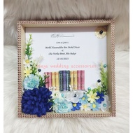 gubahan frame mas kahwin 3d pallet (blue)