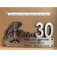 Barathiyar Series House Number Plate Stainless steel