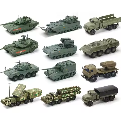 1/72 Military Army Model Rocket Gun Armored Vehicles Heavy Tank Self-Propelled Gun Truck Car Assembl