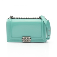 【二手】香奈兒 (Chanel) Boy Chanel A67086 女士單肩包，祖母綠皮革，鏈條肩帶，二手 B