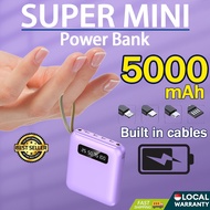 [Ready Stock]60w Fast Charging Power Bank 5000mah Mini Powerbank Portable Charger Built in Cable
