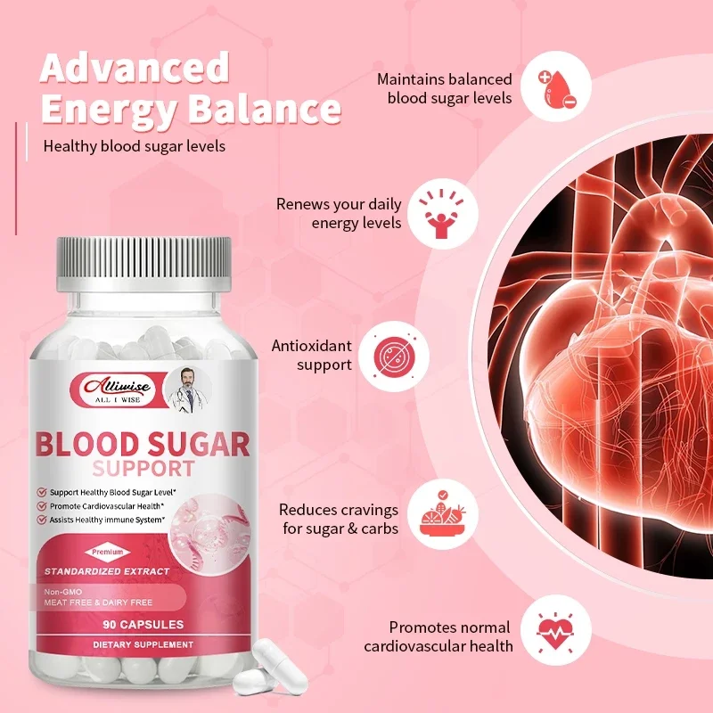 Alliwise​ Blood Sugar Support 800Mg(90Cps)-ลดระดับ​น้ำตาล​ รองรับระดับน้ำตาลให้ปกติด้วย อบเชย,มะระ,โ