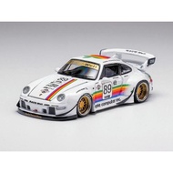 PGM PORSCHE RWB 993 APPLE LIVERY WHITE LUXURY ROUND VERSION DIECAST SCALE 64