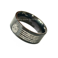 แหวนยันต์ห้าแถวสีดำ 18K งานสแตนเลสแท้ แหวนผู้ชาย แหวนมงคล แหวนนำโชค แหวนยันต์5แถว แหวนสแตนเลส มีเบอร์ 6 - 13