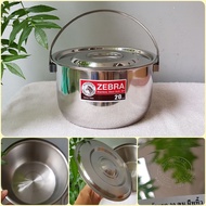 Zebra 20cm pot with handle - 170043 - Capacity Of 3 Liters Stainless Steel 304 1 Bottom - Neat, Versatile