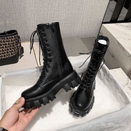 British Style Dr. Martens Boots Female FashioninsCool2022Summer Thin Platform Middle Tube Boots Thin White Ankle Boots I