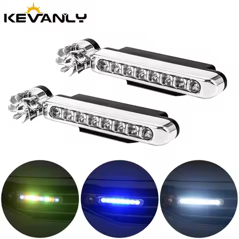 2pcs Wind Powered Car LED Day Time Running Light Auxiliary Lighting Rotation Fan Lamp Automobile Day