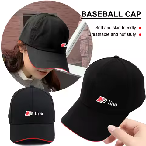 Fashion Baseball Caps Outdoor Adjustable Casual Hat Sunscreen Hat Stickers For Audi A1 A3 A4 A5 A6 A