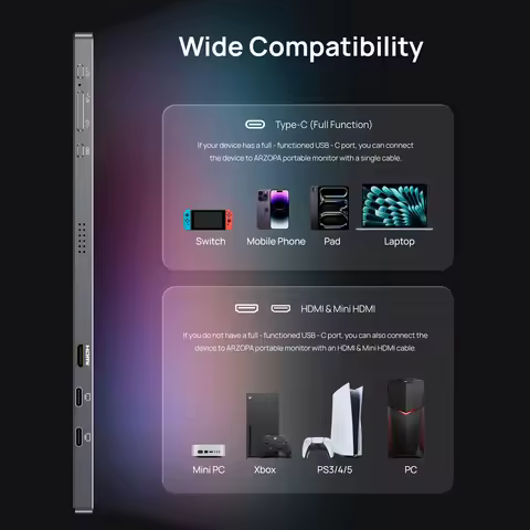 ARZOPA 16.1in 180HZ 2.5K Portable Monitor 107% sRGB HDR IPS External Second Screen for Laptop/PC/PS5