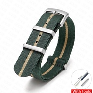 20mm 22mm Nylon Canvas Strap for Omega 007 Seamaster 300 MoonSwatch Speedmaster Series ZULU Military Watch Band for Rolex Tudor