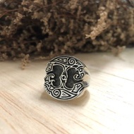 Odin Ravens环维京珠宝凯尔特人异教徒图腾骑士Huginn Muninn银92刻字戒指