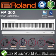 Roland FP-30X 88 Keys Digital Piano Portable Package Weighted Electric Keyboard - White (FP30X FP30 