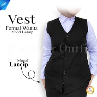 Rompi Formal Wanita Polos Pakaian Kerja Kantoran Vest Kantor Bahan Perempuan Korean Style Pendek Tan