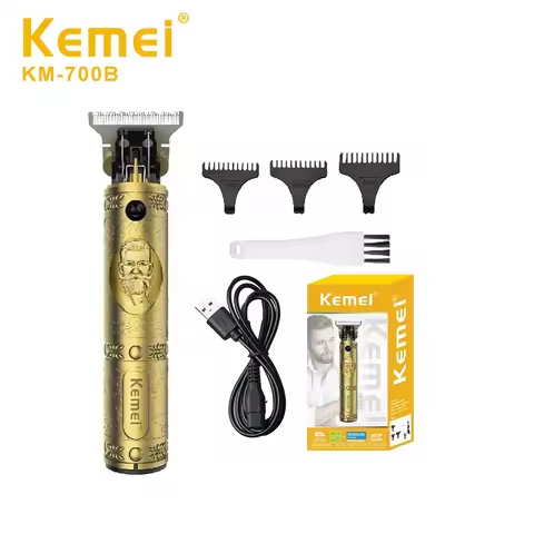 Kemei Professional Electric Hair Clipper Precision Beard Trimmer Retro Relief Rechargeable Oil Head 