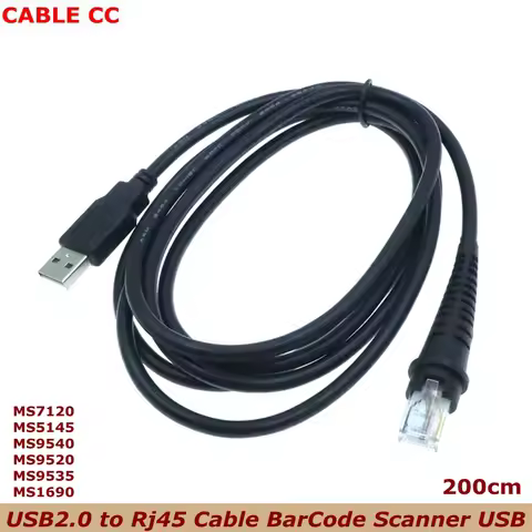 BarCode Scanner USB Cable,2M/7FT,For Honeywell Metrologic MS7120 MS5145 MS9540 MS9520 MS9535 MS1690 