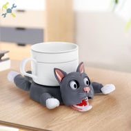 Decorative 3D Tea Cup Holder with Interactive Expression Practical Cat Mug Holder Versatile Home Dec