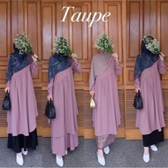 ALEA TUNIK ONE SET 2IN1 SET ROK - Baju Tunik Triple Kancing Aktif Tunik Syari Fashion Muslim Terbaru