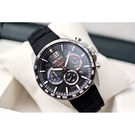 [Original] Seiko SSB347P1Analog Quartz Chronograph Black Silicone Tachymeter Men Watch