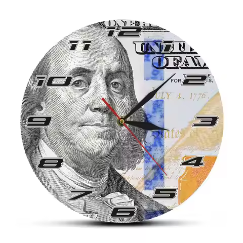 Benjamin Franklin One Hundred Dollars Money Design Wall Clock Money Art New 100 Dollar Bill Wall Wat