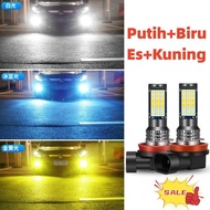 1Pcs 【LED】 Lampu LED Putih H11 Two Color 24SMD untuk Headlight / Fog lamp Mobil Lampu Depan 3030 SM