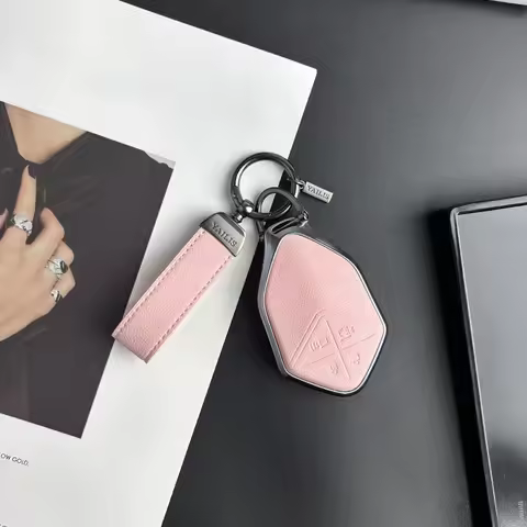 Metal Leather Car Remote Key Cover Case Holder Shell Chain Protector Fob For Changan DEEPAL S05 S07 