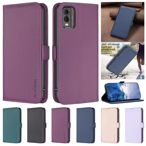 NOKIA C32 Case For Nokia C32 Leather Wallet Case For Nokia C 32 NokiaC12 C22 Cover Luxury Magnetic S