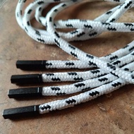 Super hoodie strap with hexagon aglet motif / black white aglet hexagon trouser strap