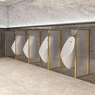 Wall-mounted urinal partition Tempered glass panel urinal baffle partitions with stainless steel Wal